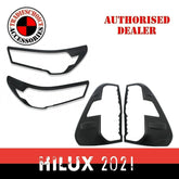 Black Front Rear Tail Light Lamp Cover For Toyota Hilux Mk3 2020 2021 2022 SR5 A